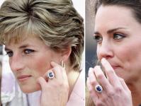 Princess Diana stil ring med safir Duchess of Cambridge ring